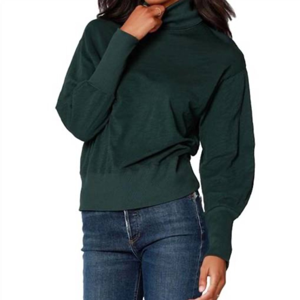 Evereve Bobi Rib Mixed Turtleneck Sweater